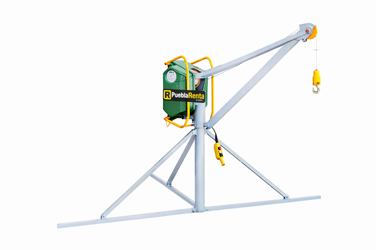 Renta de Malacate Grúa Eléctrica Trifásico de 500 Kg con 50 Mts de Cable de Acero en Puebla