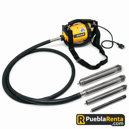 Renta de Vibrador Eléctrico para Concreto con Chicote de 2.5 Metros en Puebla